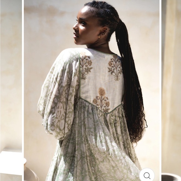 NWT Daughters of India Diya Mini Dress in Pistachio, sz XL - Picture 13 of 15